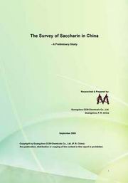 The Survey of Saccharin in China