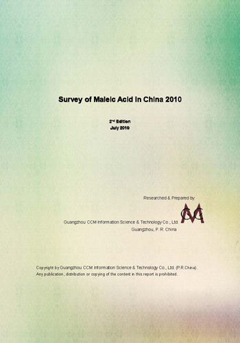 Survey of Maleic Acid in China 2010